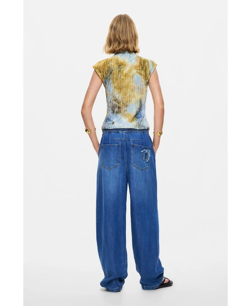 Desigual Women's Elastic Long Denim Trousers