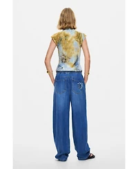 Desigual Women's Elastic Long Denim Trousers