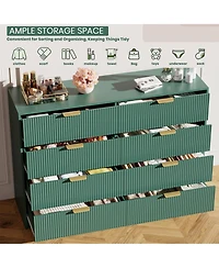 gaomon Fluted Drawers Dresser for Bedroom, Wide Modern Chest of Drawers with Metal Handles, For Living Room, Entryway