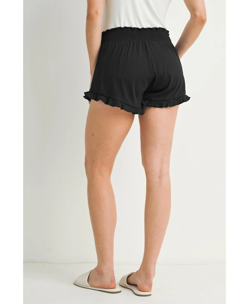 Hello Miz Maternity Smocked Ruffle Lounge Shorts