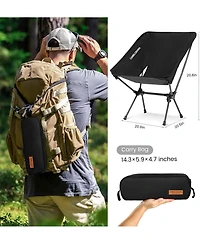 Piscifun Portable Camping Chair Folding Compact Lawn Lightweight Backpacking with Carry Bag for Outdoor Hiking Beach Travel Picnic Festival