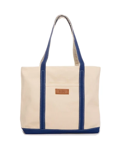 Susu Women's Canvas Laptop Tote Bag Commuter Work Bag Everyday Shoulder Purse