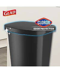 Glad Trash Can with Lid, Stainless Foot Pedal and Garbage Bag Rings, 13 Gal