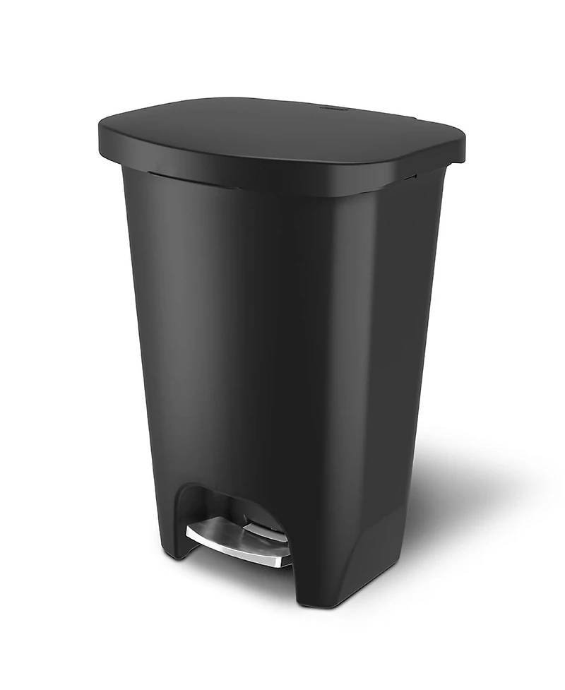 Glad Trash Can with Lid, Stainless Foot Pedal and Garbage Bag Rings, 13 Gal
