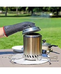 Sunnydaze Decor 3-Piece Stainless Steel Smokeless Fire Pit Accessory Kit