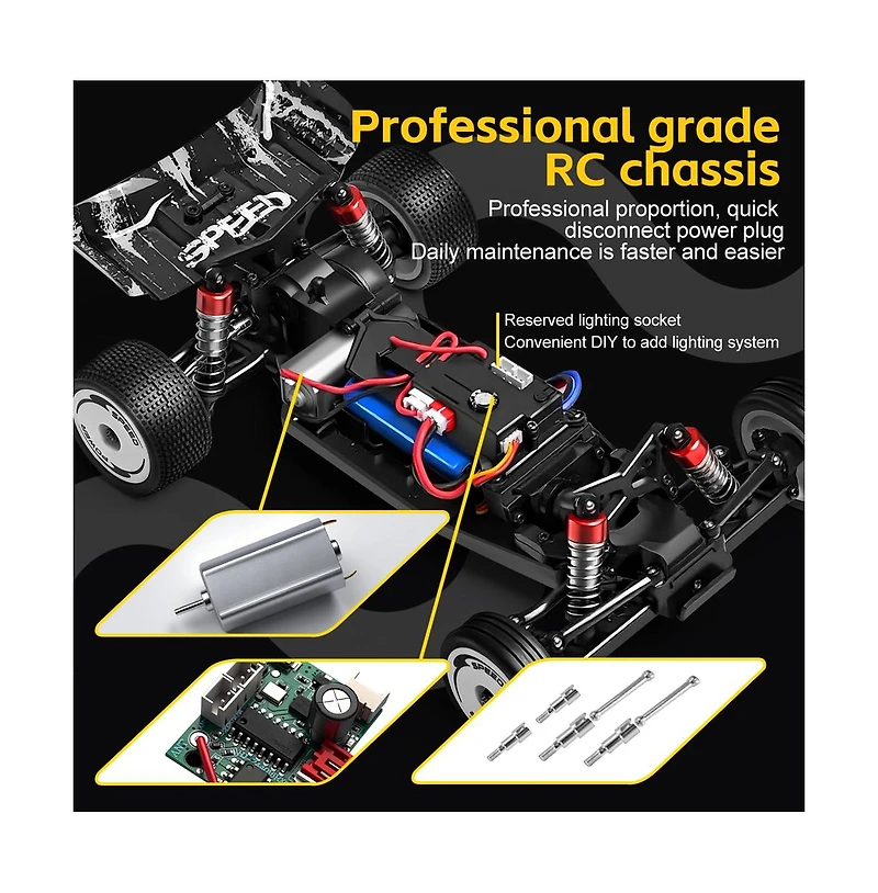 Bruce & Shark 2.4GHz Rc Off-Road Car, 1/24 Scale with Cruise Control and 3-Speed Adjustment