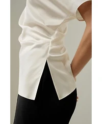 Lilysilk Women's Stretch Charmeuse Asymmetric Top