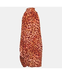 Pre-Owned Stella Mccartney Women's Leopard Print Silk Draped Dress