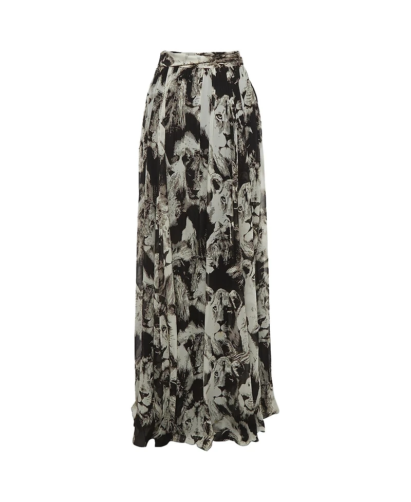 Pre-Owned Roberto Cavalli Women's Print Silk Maxi Skirt