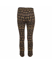 Pre-Owned Dolce & Gabbana Women's Key Print Crepe Slim Fit Pants