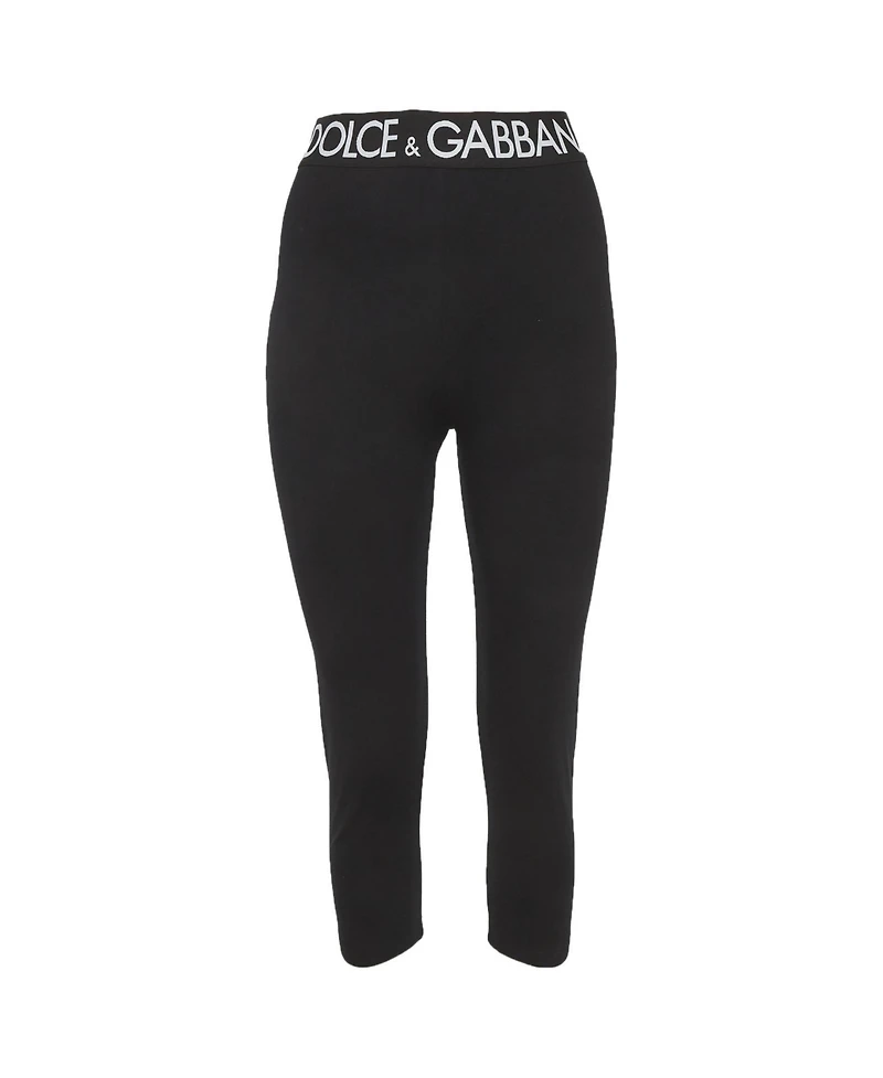 Pre-Owned Dolce & Gabbana Women's Logo Band Jersey Leggings