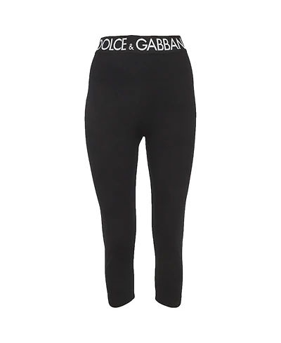 Pre-Owned Dolce & Gabbana Women's Logo Band Jersey Leggings