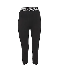Pre-Owned Dolce & Gabbana Women's Logo Band Jersey Leggings