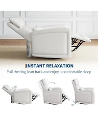 gaomon Manual Reclinder, 360degree(s) Swivel Rocking Glider Reclinder Chair, Soft Faux Leather Upholstered Sofa Chair