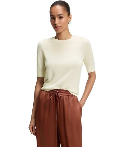 Boss by Hugo Women's Merino Wool Short-Sleeved Sweater
