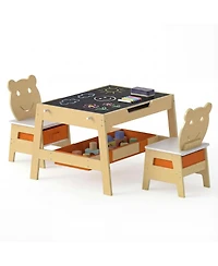 Slickblue 5 1 Toddler Table and Chairs Set with Chalkboard
