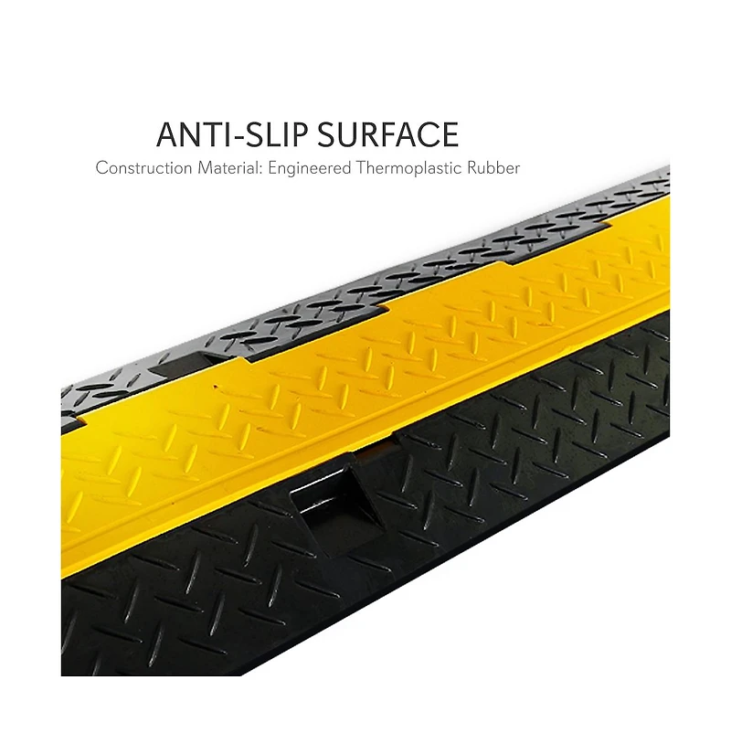 Pyle Cable Cover Ramp Safety Track with Flip-Open Lid, Single Channel