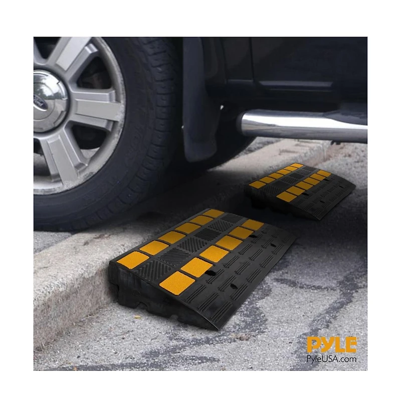 Pyle Heavy-Duty Car/Truck Curb Ramps - Vehicle Bridge Kit (Pair)