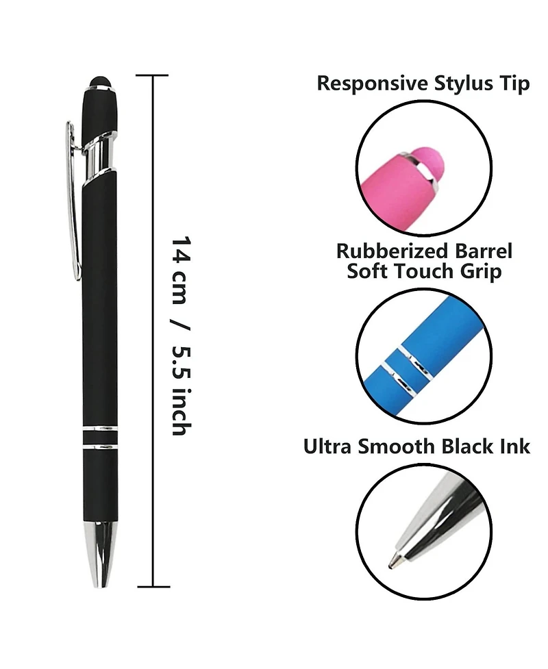 Gnuadz Ballpoint Pen Stylus Soft Touch Metal Click 12 Pens