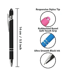 Gnuadz Ballpoint Pen Stylus Soft Touch Metal Click 12 Pens