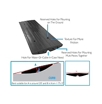 Pyle Driveway Threshold Car Curb Ramps, 3-Piece Set