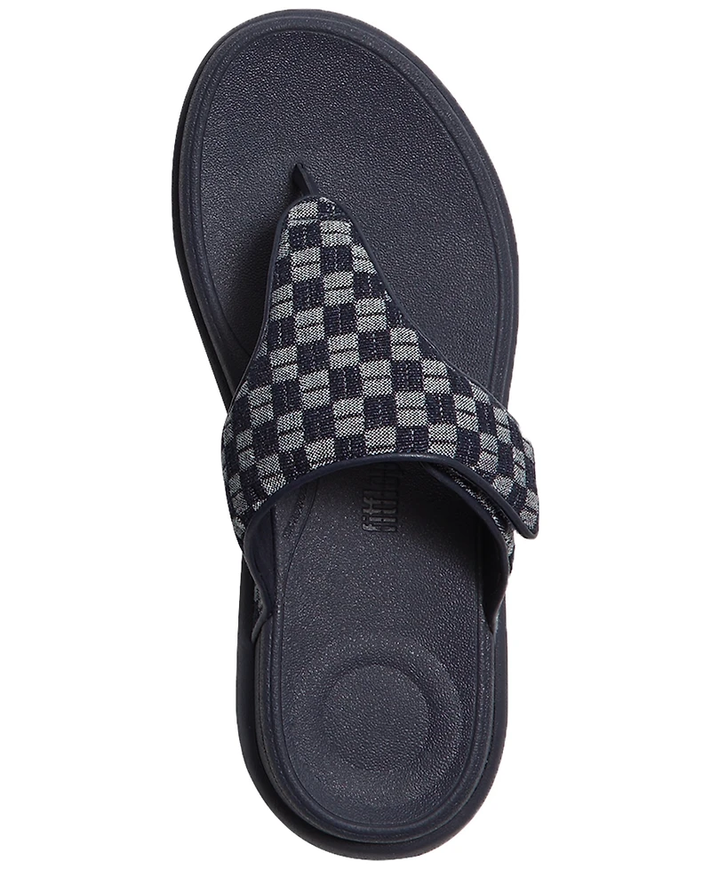 FitFlop Women's F-Mode Go Checkerboard-Denim Toe-Post Sandals