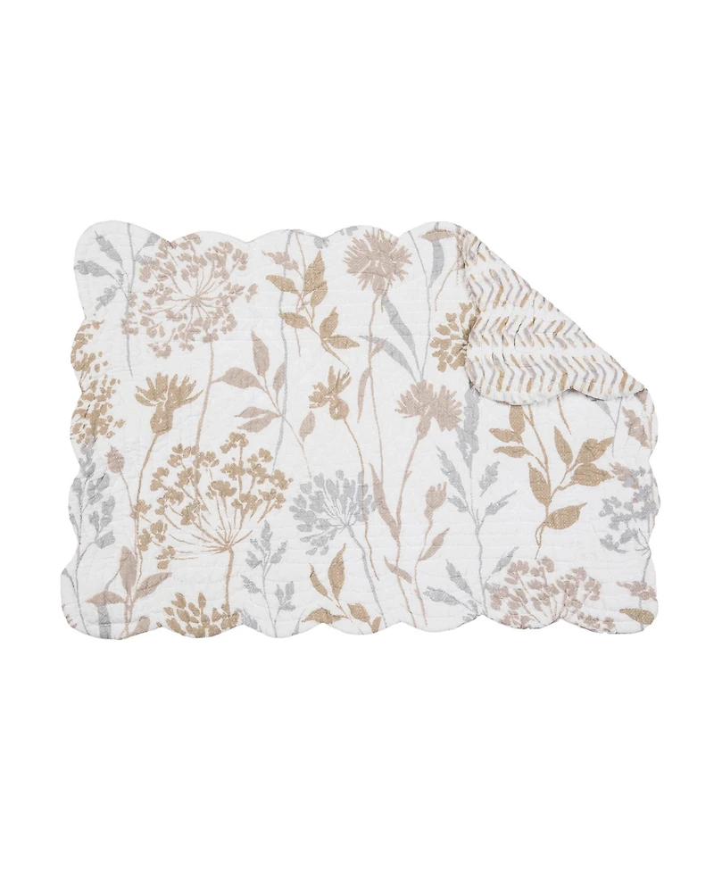 C&F Home Carmella Fields 100% Cotton Quilted Set of 6 Placemats 13" x 19