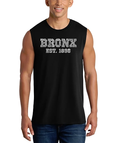 La Pop Art Men's Bronx Est. 1898 Vintage Typography Graphic Tank Top