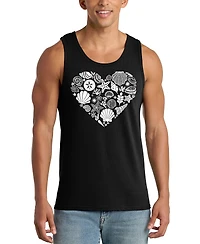La Pop Art Men's Sea Shell Heart Print Tank Top