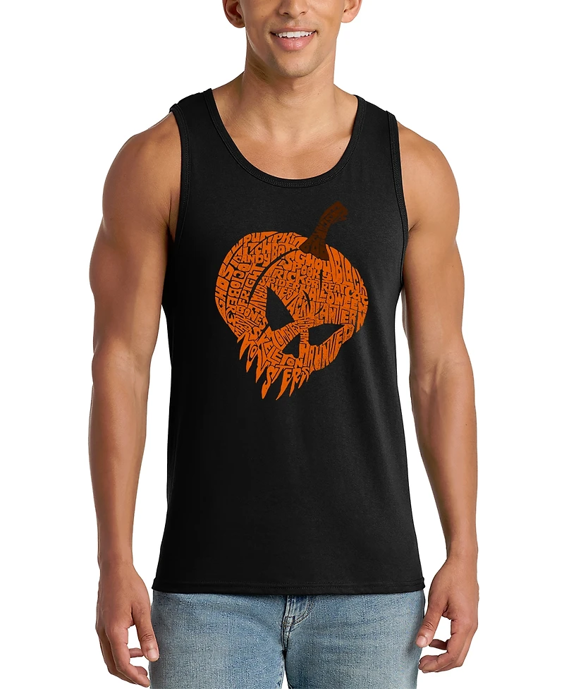 La Pop Art Men's Halloween Word Tank Top