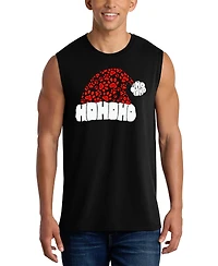 La Pop Art Men's Santa Hat Word Graphic Tank Top