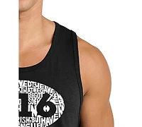 La Pop Art Men's 3:16 Oval Typography Word Graphic Tank Top