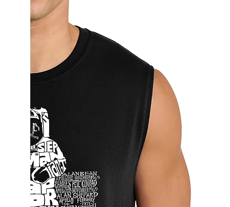 La Pop Art Men's Astronaut Typography Graphic Tank Top