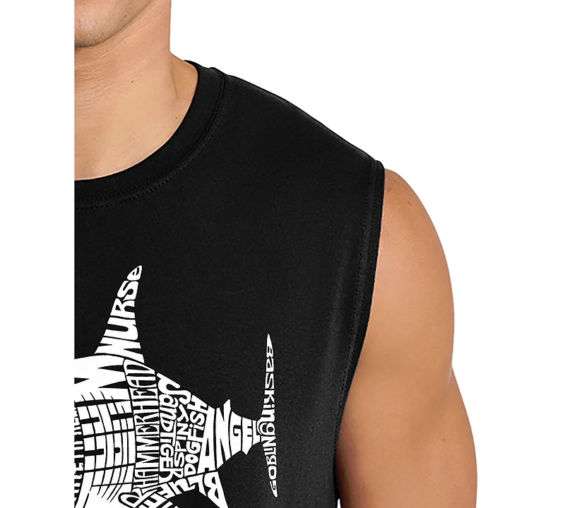 La Pop Art Men's Shark Word Tank Top