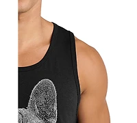 La Pop Art Men's French Bulldog Face Word Graphic Tank Top