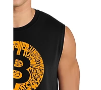 La Pop Art Men's Bitcoin Logo Typography Word Graphic Tank Top
