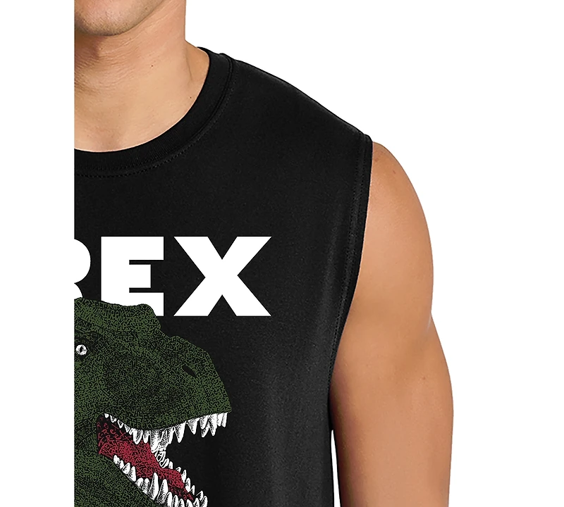 La Pop Art Men's T-Rex Dinosaur Head Graphic Tank Top