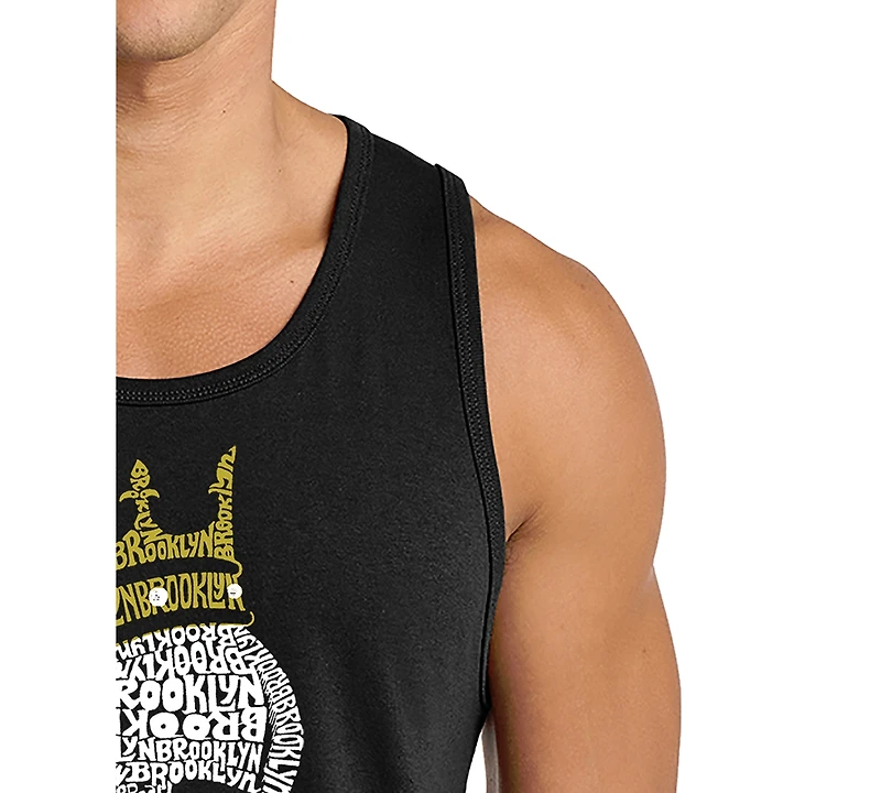 La Pop Art Men's Crowned Skull Word Graphic Tank Top