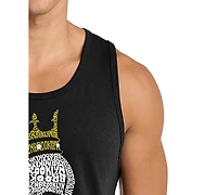 La Pop Art Men's Crowned Skull Word Graphic Tank Top
