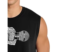 La Pop Art Men's Microphone Word Tank Top