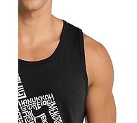 La Pop Art Men's Dreidel Hanukkah Word Graphic Tank Top