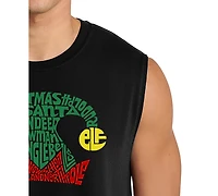 La Pop Art Men's Christmas Elf Hat Typography Graphic Tank Top