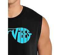 La Pop Art Men's Groovy Sunglasses Retro Word Graphic Tank Top