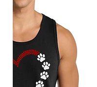 La Pop Art Men's Cat and Dog Love Heart Graphic Tank Top
