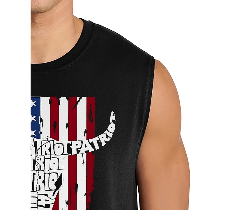 La Pop Art Men's Cow Skull Tank Top