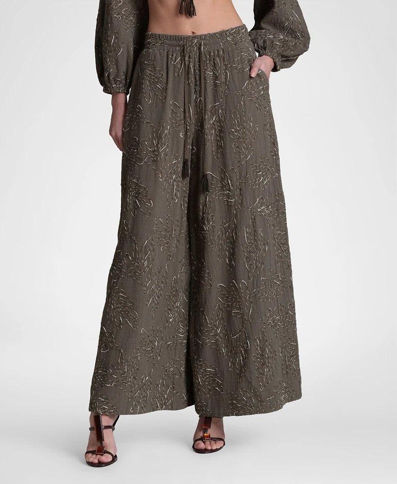 Avec Les Filles Women's Extreme Wide-Leg Palazzo Pants