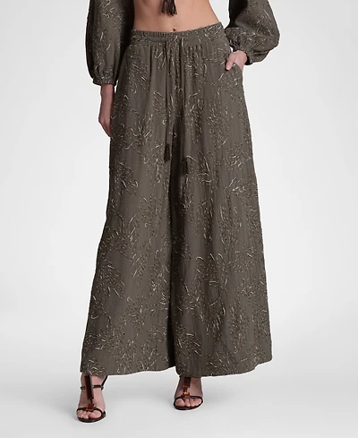 Avec Les Filles Women's Extreme Wide-Leg Palazzo Pants