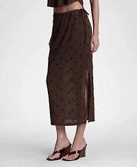 Avec Les Filles Women's Drawstring Midi Skirt