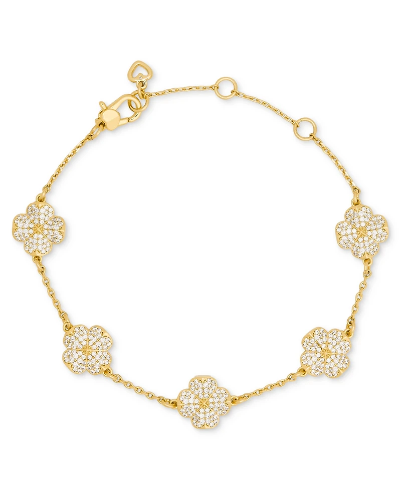 kate spade new york Gold-Tone Flower Pave Scatter Bracelet