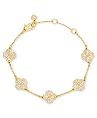 kate spade new york Gold-Tone Flower Pave Scatter Bracelet